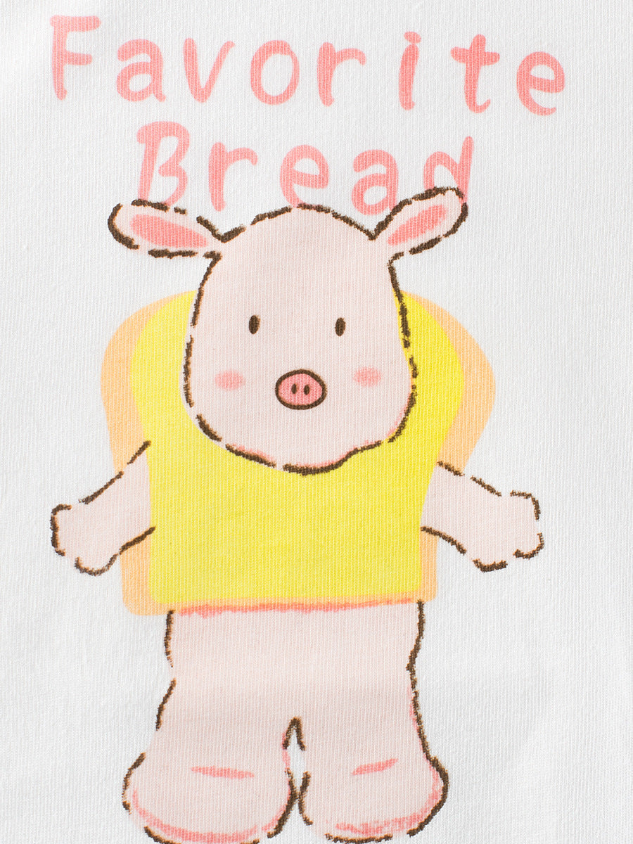 Autumn New Arrival Kids Girls Animals Cartoon and Letters Print Crew Neck Color Patchwork Long Sleeves Pullover Sweatshirt