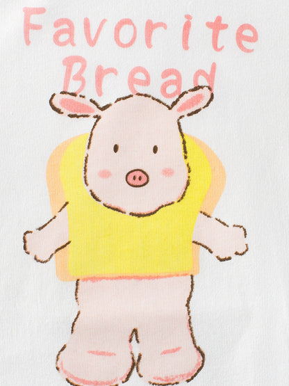 Autumn New Arrival Kids Girls Animals Cartoon and Letters Print Crew Neck Color Patchwork Long Sleeves Pullover Sweatshirt