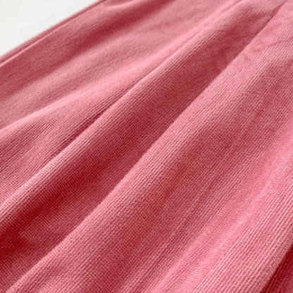 Arrival Autumn Baby Girls Long Sleeves Solid Color Knitted Top and Pink Overalls – Clothing Set