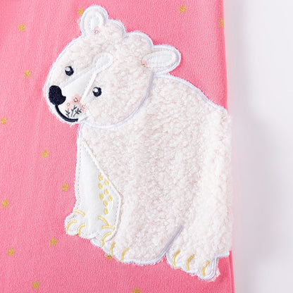 Autumn and Spring Arrival Stars and Animals Cartoon Pattern Long Sleeves Dress for Stylish Girls