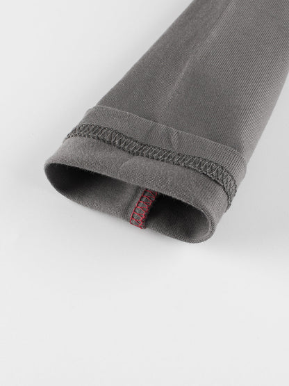 Autumn Arrival Kids Girls Cartoon Print Crew Neck Long Sleeves Color Patchwork Shirt