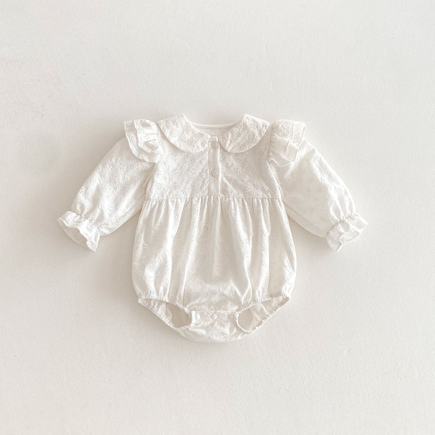 Spring Arrival Baby Girls Cute Floral Embroidered Pattern Long Sleeves