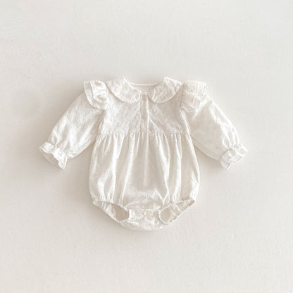 Spring Arrival Baby Girls Cute Floral Embroidered Pattern Long Sleeves