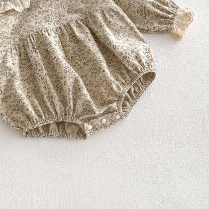 New Autumn Infant Baby Girls Laces-Collars Long Sleeve One Piece