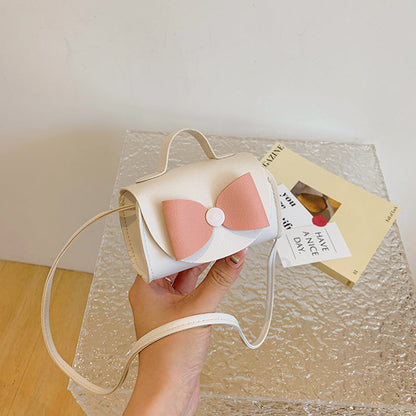 Fashionable Mini Carry-On Girls Portable PU Crossbody Handbag With Bow