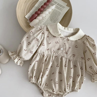 Autumn Arrival Baby Girls Polka Dots Long Sleeves Onesies