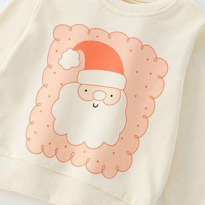 Autumn and Spring Arrival Christmas Cartoon Pattern Long Sleeves Pullover for Stylish Girls-2