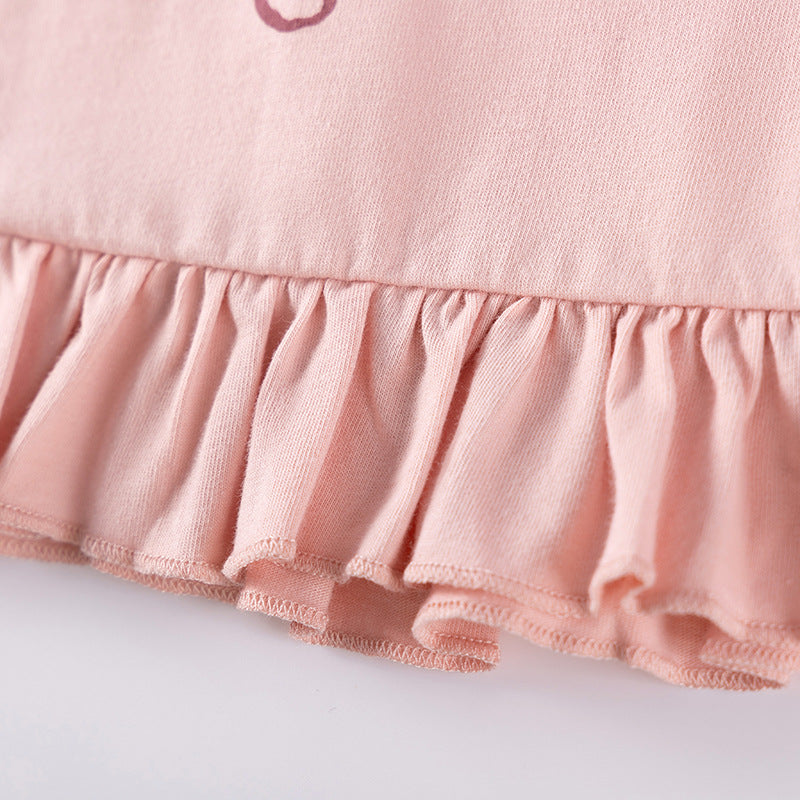 Autumn and Spring Arrival Tulle Decorated Fairy Cartoon Pattern Long Sleeves Dress for Stylish Girls