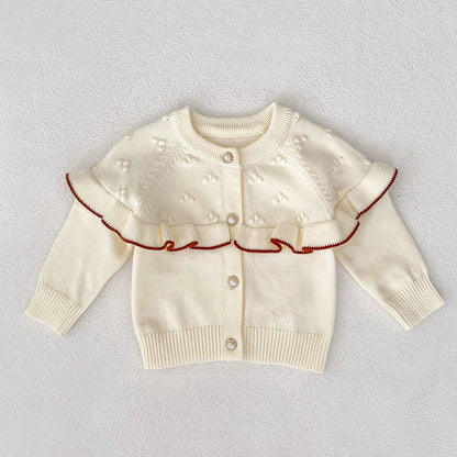 Autumn Arrival Baby Girls Comfortable Knitted Long Sleeves Cardigan-1