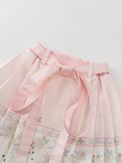 Autumn Arrival Baby Girls Simple Stand Collar Top and Rabbits Pattern Skirt Clothing Set-3