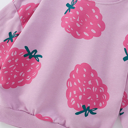 Fruits Pattern Long Sleeves Crew Neck Pullover for Stylish Girls-2