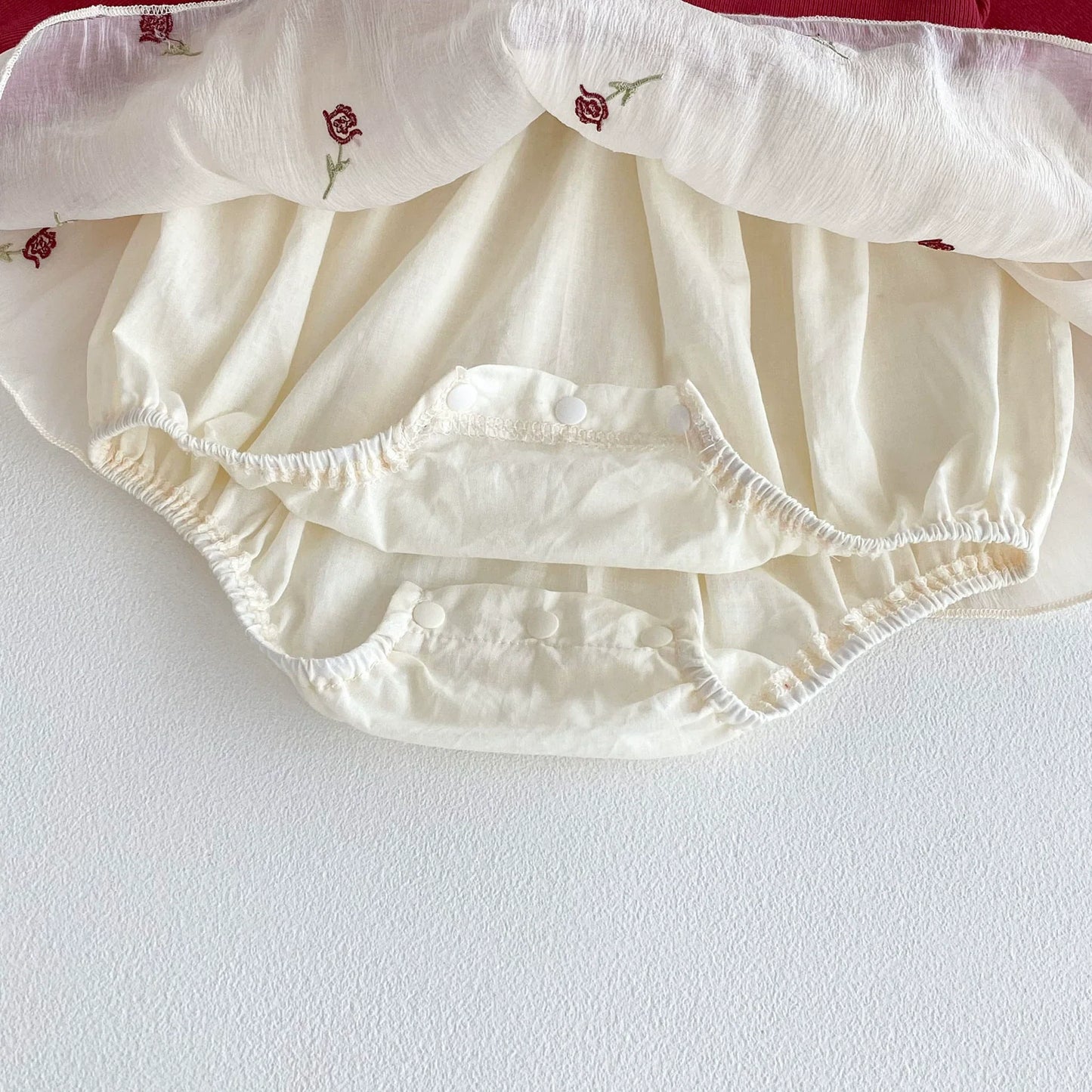 Autumn Arrival Baby Girls Long Sleeves Flowers Embroidered Pattern Color Patchwork Onesies