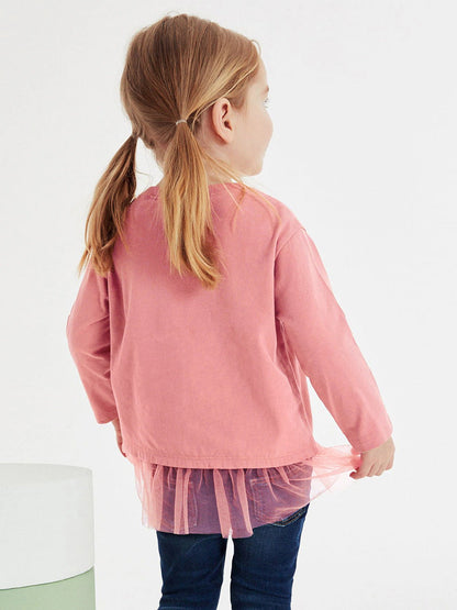 Girls’ Cartoon Dancing Shoes Long Sleeves T-Shirt Dress In European And American Style For Autumn-4