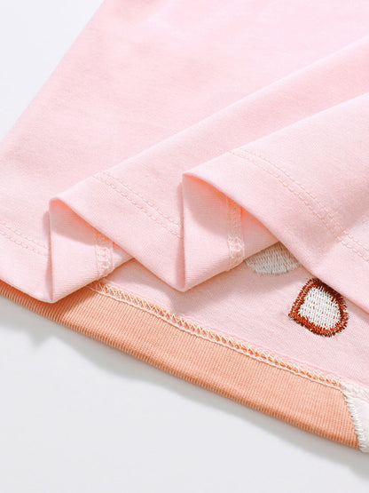 Baby Girls Kids Deer Cartoon Embroidery Long Sleeve Top Pullover