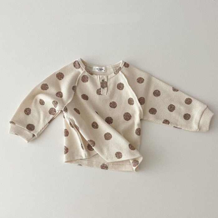 Baby Striped & Polka Dot Pattern & Solid Color Loose Comfort Shirt