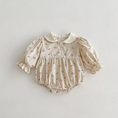 Autumn Arrival Baby Girls Polka Dots Long Sleeves Onesies