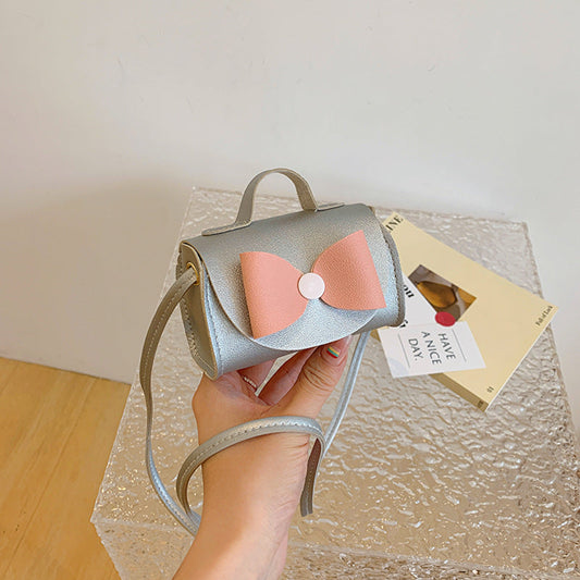 Fashionable Mini Carry-On Girls Portable PU Crossbody Handbag With Bow