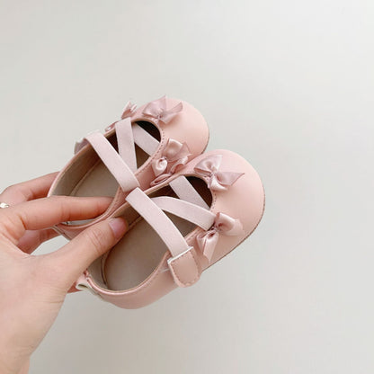 Spring Baby Girl Fashion Butterfly-bows Pattern Toddler Soft-Sole Anti-slip Walking Shoes