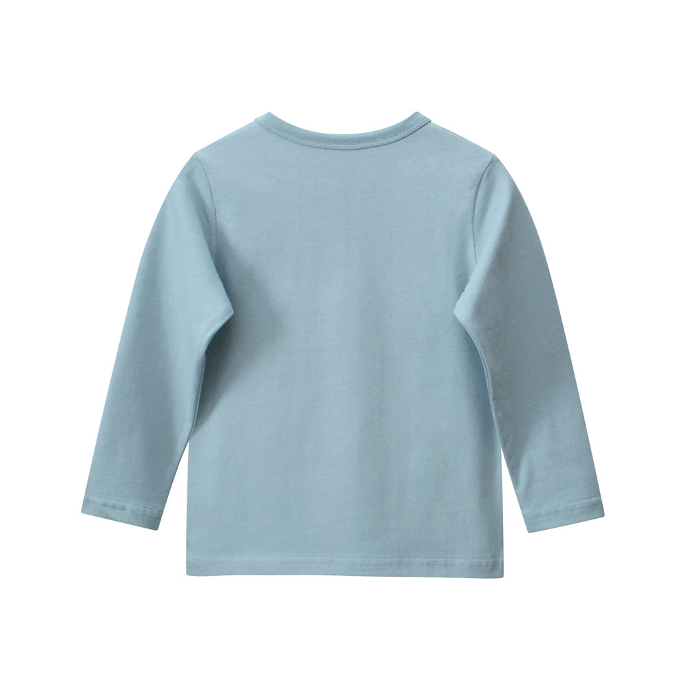 Autumn Baby Kids Boys Letters and Cartoon Print Long Sleeves Crew Neck Base Top Shirt