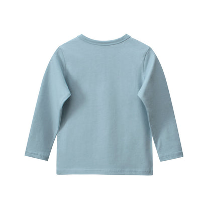 Autumn Baby Kids Boys Letters and Cartoon Print Long Sleeves Crew Neck Base Top Shirt