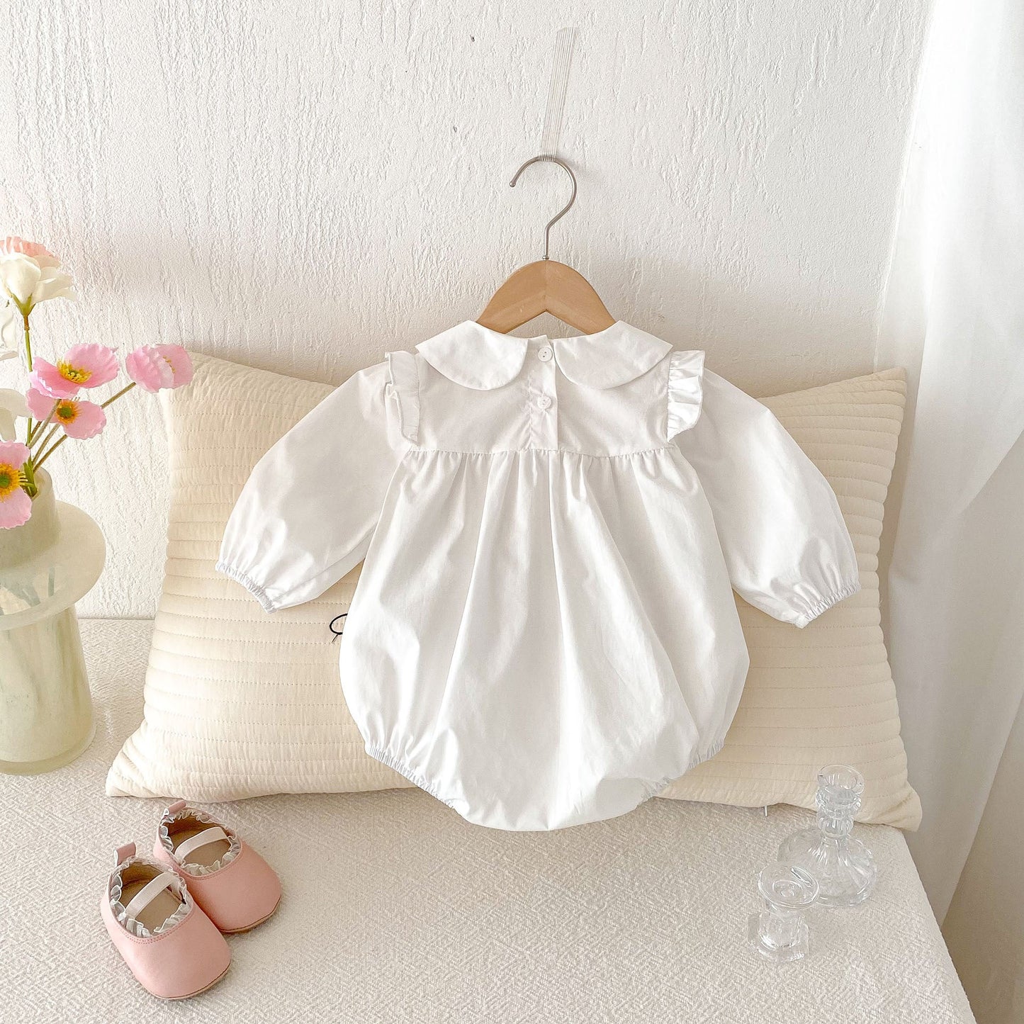 Spring Arrival Baby Girls Cute Rabbits and Heart Pattern Long Sleeves Onesies-2