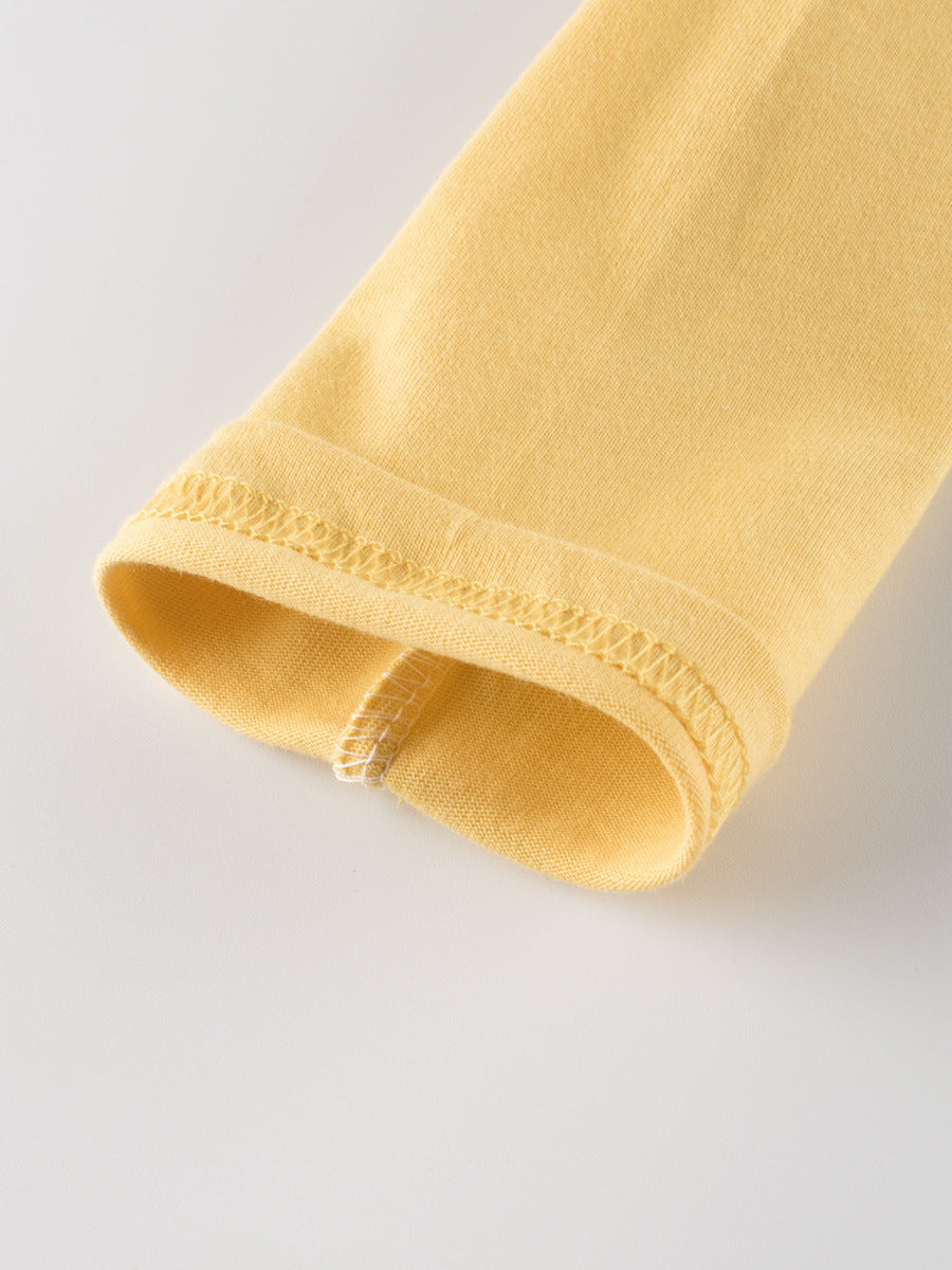 Autumn Arrival Kids Girls Flowers Cartoon Print Crew Neck Long Sleeves Color Patchwork Shirt