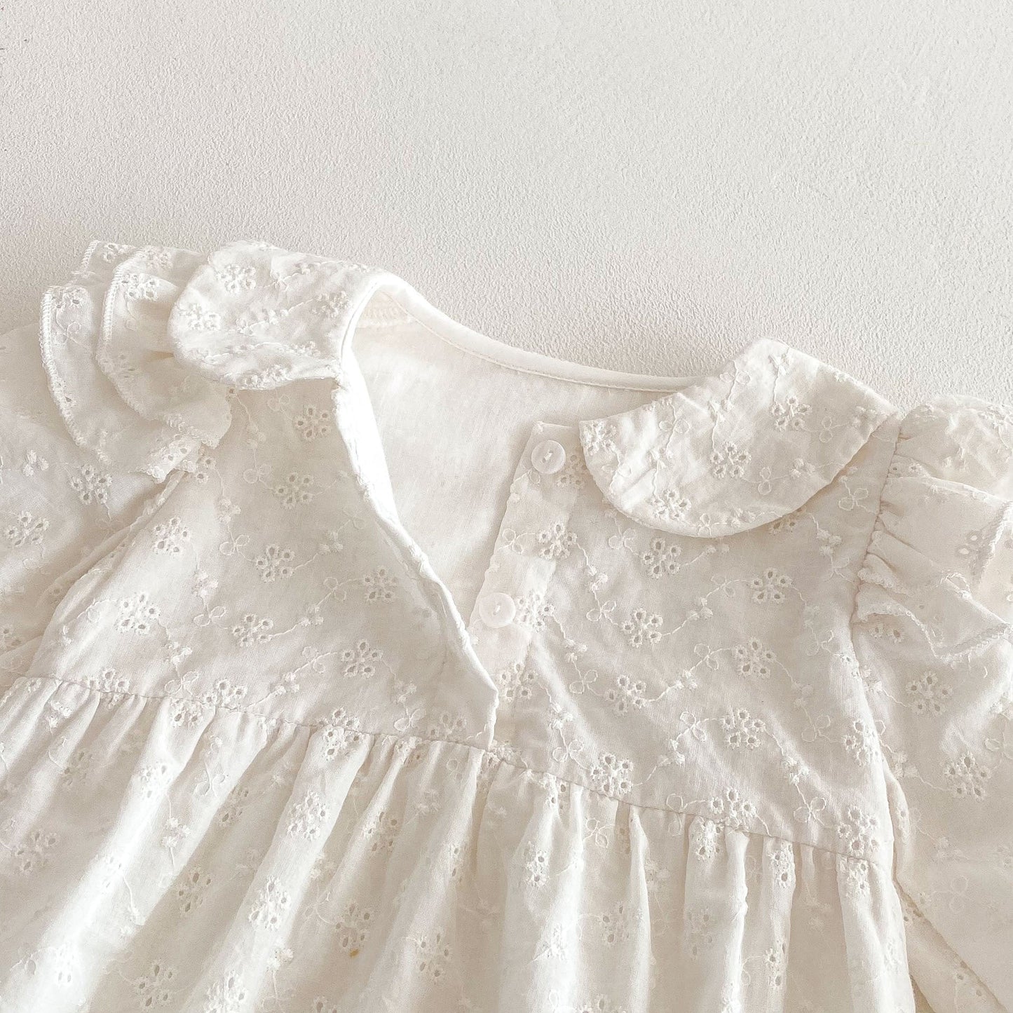 Spring Arrival Baby Girls Cute Floral Embroidered Pattern Long Sleeves