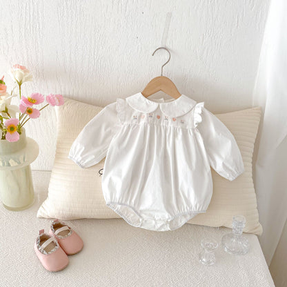 Spring Arrival Baby Girls Cute Rabbits and Heart Pattern Long Sleeves Onesies-3