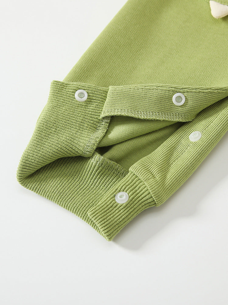 Spring Arrival Baby Cartoon Dragon Pattern Color Patchwork Romper