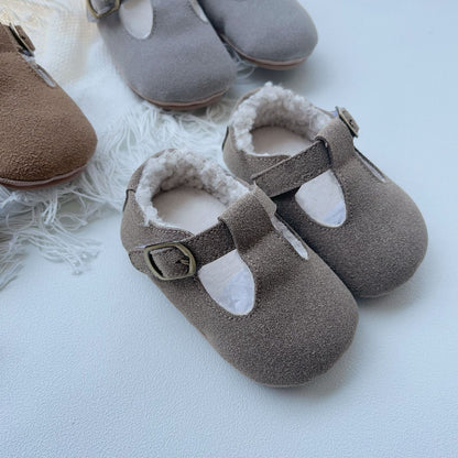 New Arrival In Winter Baby Girl Solid Color Plush Warm Anti-Slip Shoes-4