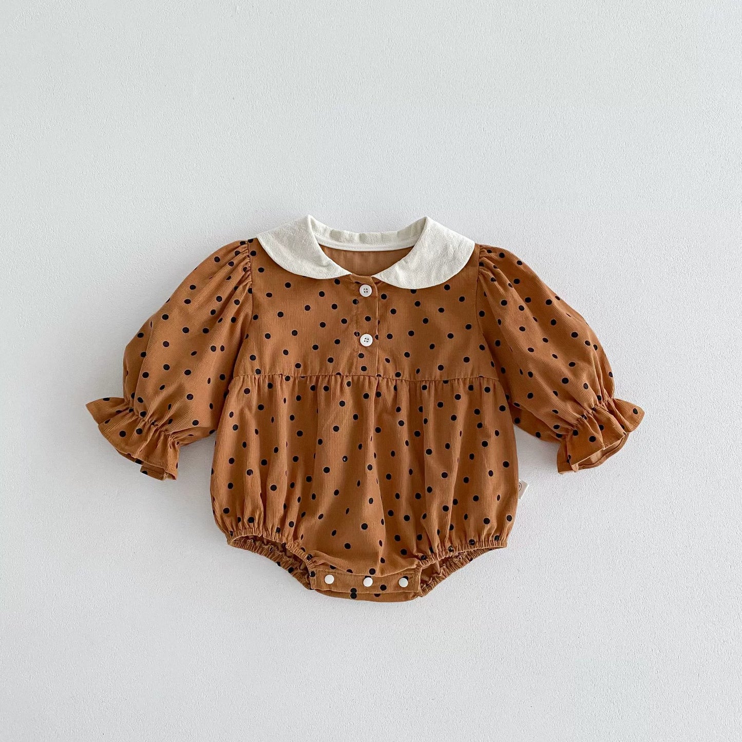 Autumn Arrival Baby Girls Polka Dots Long Sleeves Onesies