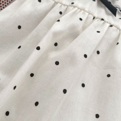 Baby Girl Dot Pattern Doll Neck Triangle Onesies