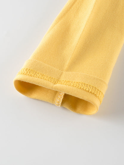 Arrival Kids Girls Cartoon Print Crew Neck Long Sleeves Color Patchwork Top-4