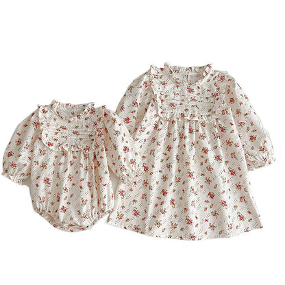 Ditsy Flower Graphic Sisterly Clothes Onesies & Dress