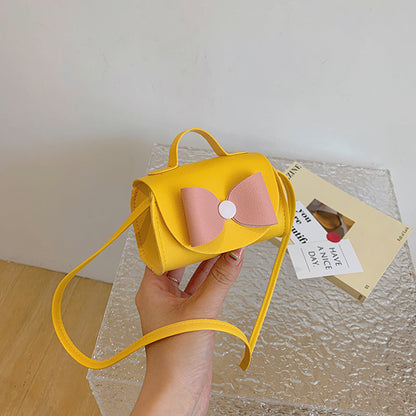 Fashionable Mini Carry-On Girls Portable PU Crossbody Handbag With Bow