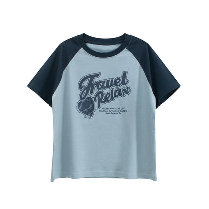Boys’ Letters Pattern T-shirt in European and American Style-3
