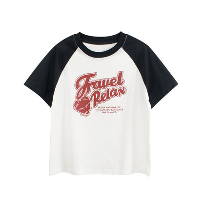 Boys’ Letters Pattern T-shirt in European and American Style-2