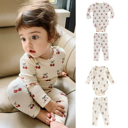 Autumn Arrival Baby Unisex Long Sleeves Casual Pattern Crew Neck Onesies and Pants Clothing Sets