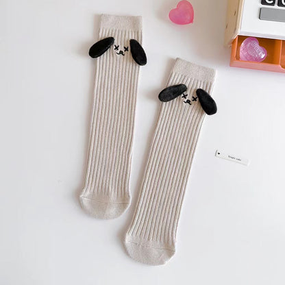 Baby Girls Kids Mommy And Me Dog-Ears Design Comfortable Knee-High Socks
