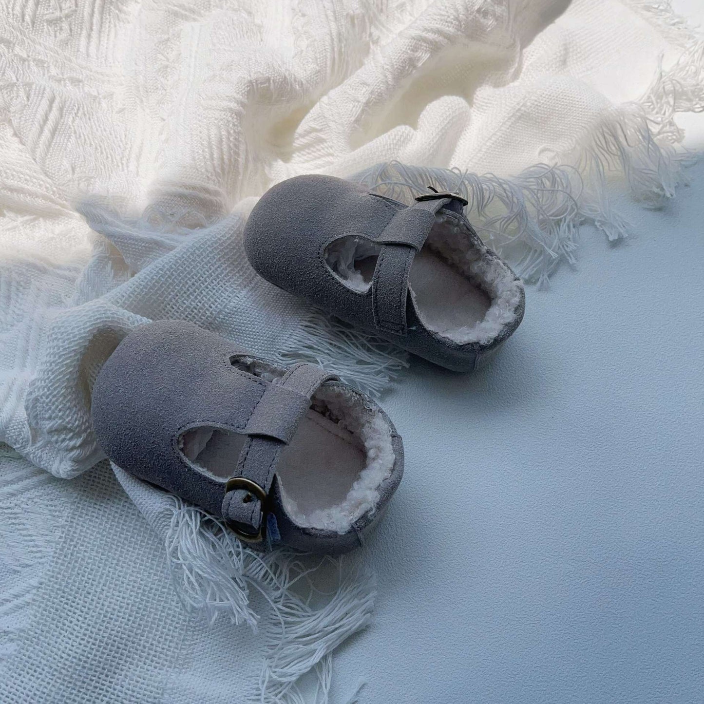 New Arrival In Winter Baby Girl Solid Color Plush Warm Anti-Slip Shoes-6