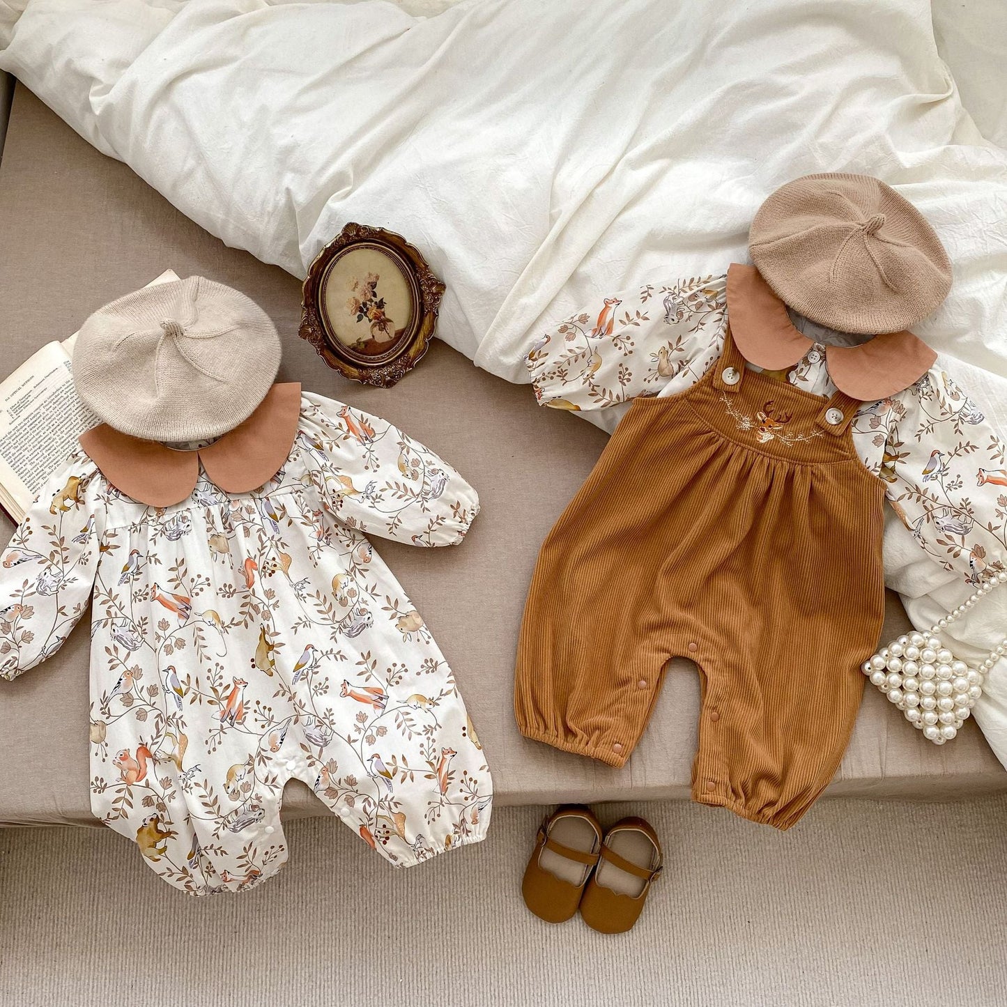 Cartoon Graphic Autumn Romper Clothes Sets