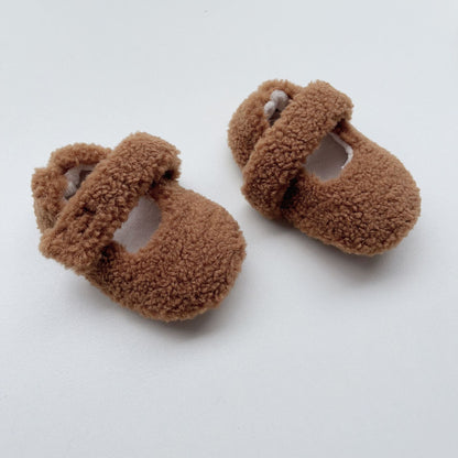 Infant Baby Solid Color Plush Warm Shoes In Winter-6