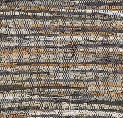 Hand Woven Leather Rag Rug