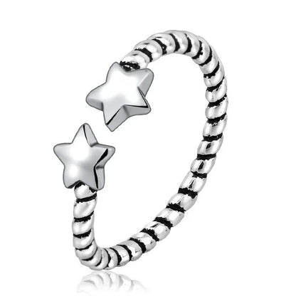 925 Sterling Silver Zircon Fidget Spinner Ring Adjustable Unisex Anxiety Relief