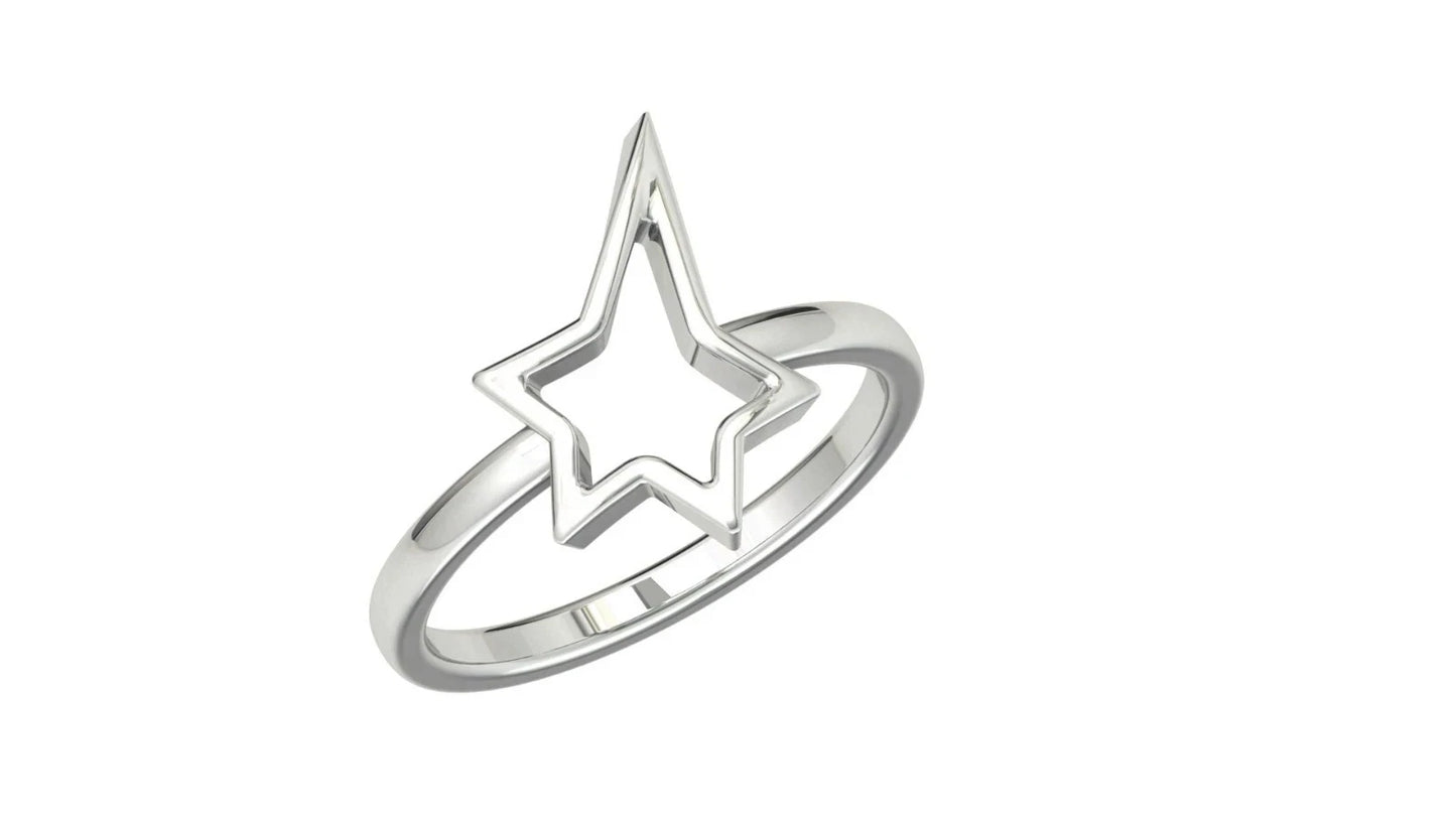 Designer Twinkling Star Minimalist Ring 925 Sterling Silver Daily Wear Jewelry