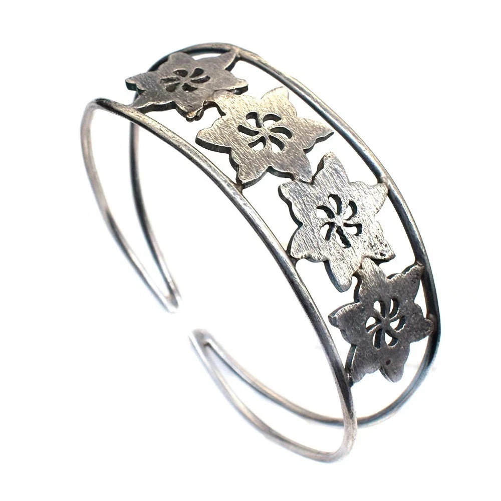 Star Antique Silver Bangle Vintage Fashion Jewelry Christmas Gift For Her H855