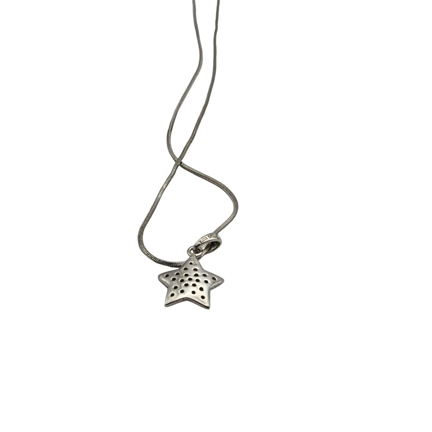 Sterling Silver Star Pendant Necklace With Snake Chain