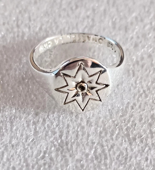 Captain Marvel Star Logo Sterling Silver Ring New NOS 2021 Box .925 Sz 7