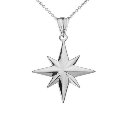 North Star Pendant Necklace in Sterling Silver
