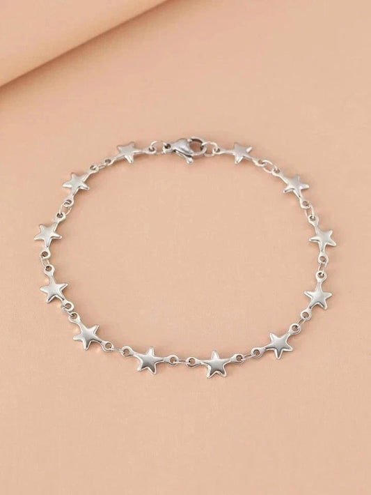925 Sterling Silver Star Bracelet, Gift Bag Included
